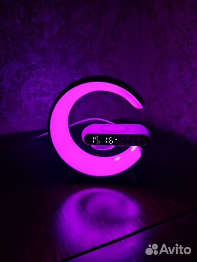 Bluetooth колонка + ночник + часы + зарядка