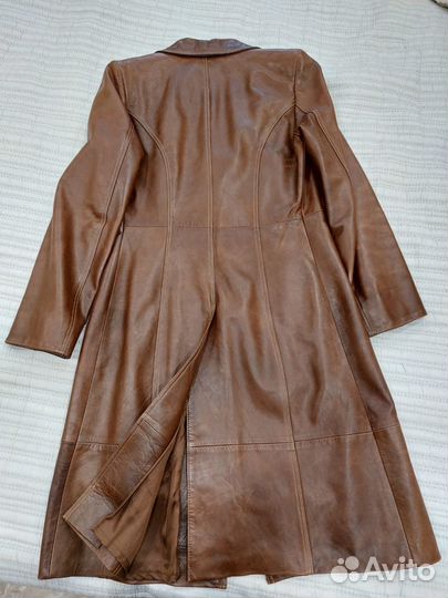 Пальто женское кожаное винтаж размер S