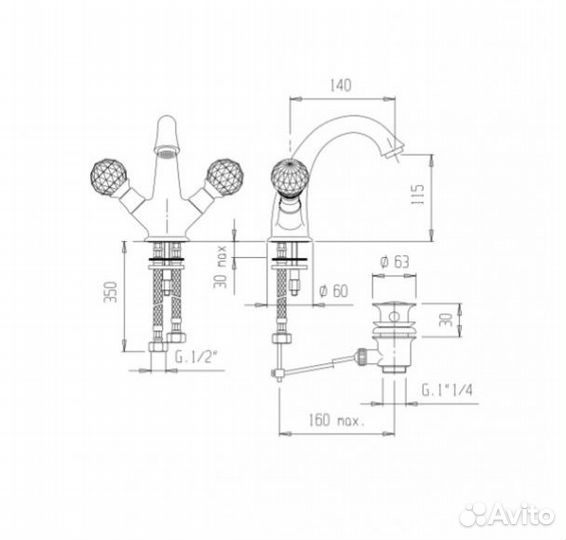 Golf-LS1-01 Смеситель Cezares