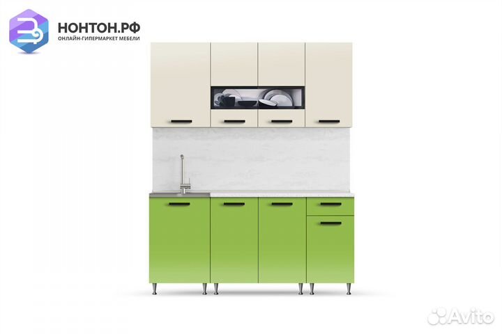 Кухня Рио-2 1.7м бежевый / олива