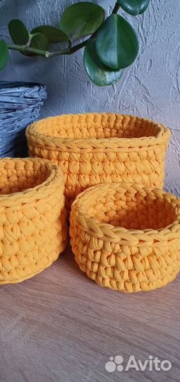 Корзины из трикотажной пряжи