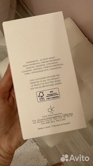 Calvin klein духи мужские