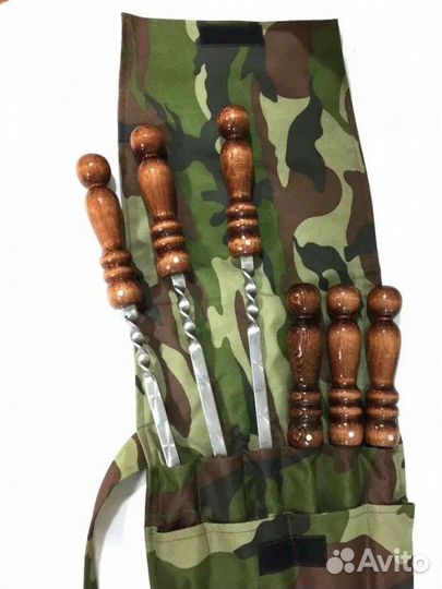 Шампура с деревянной ручкой в чехле