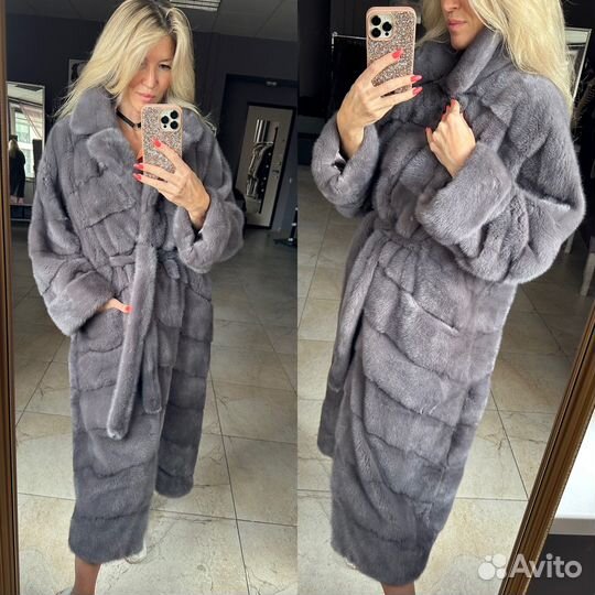 Шуба новая норковая 120 см цвет графии