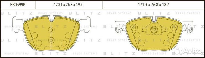 Blitz BB0399P Колодки тормозные дисковые перед