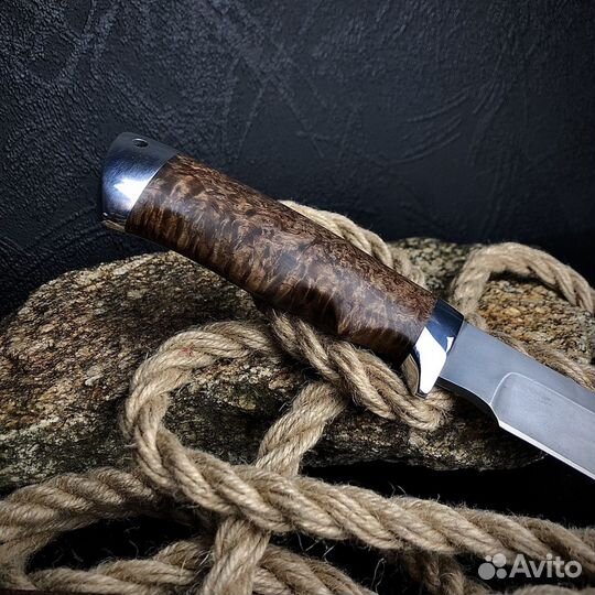 Нож Медвежий клык, М390, стабизированный кап