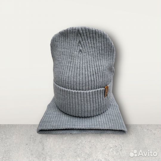 Комплект шапка и снуд зимний для мальчика