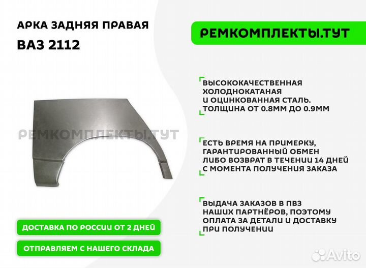 Арка задняя Ваз 2112 5 дв правая
