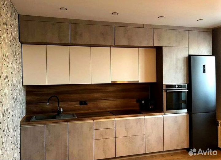 Прямая кухня с мдф фасадами