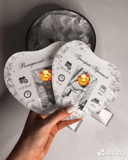 Детская метрика из эпоксидной смолы