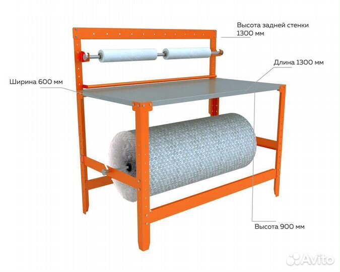 Стол для Склада Упаковочный - М1 1300/600