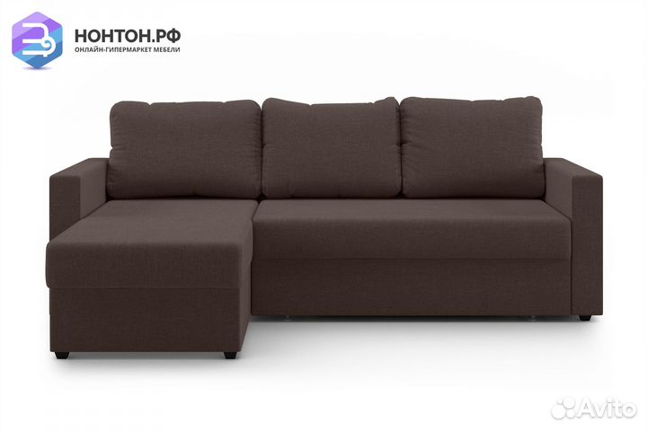 Диван угловой дельфин Торонто коричневый