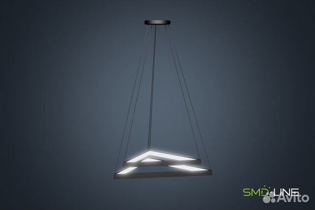 Светодиодная люстра в форме 2-х Треугольников