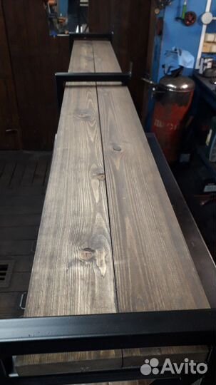 Полка навесная металл и дерево