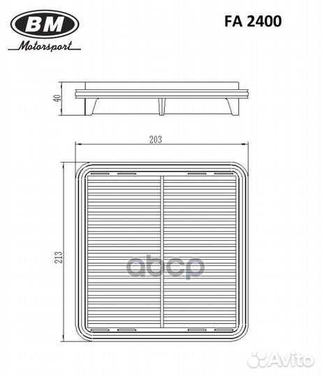 Фильтр воздушный FA2400 BM-Motorsport