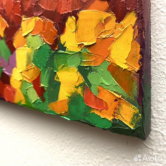 Картина маслом на холсте пейзаж осень