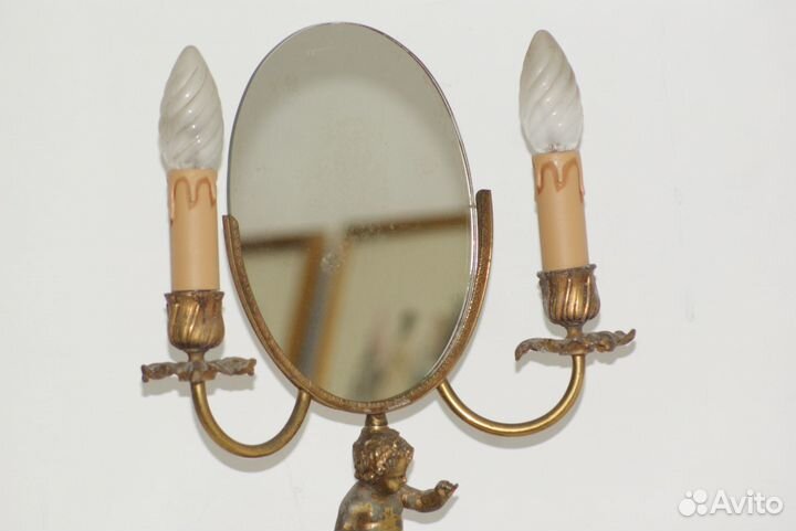 Винтажное зеркало Зеркало светильник Путти 19 в