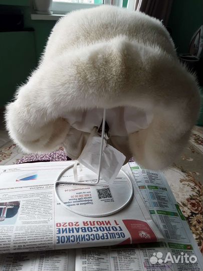 Шляпка из белой норки
