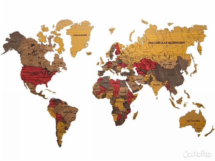Карта мира из дерева Монтеверде Севастополь