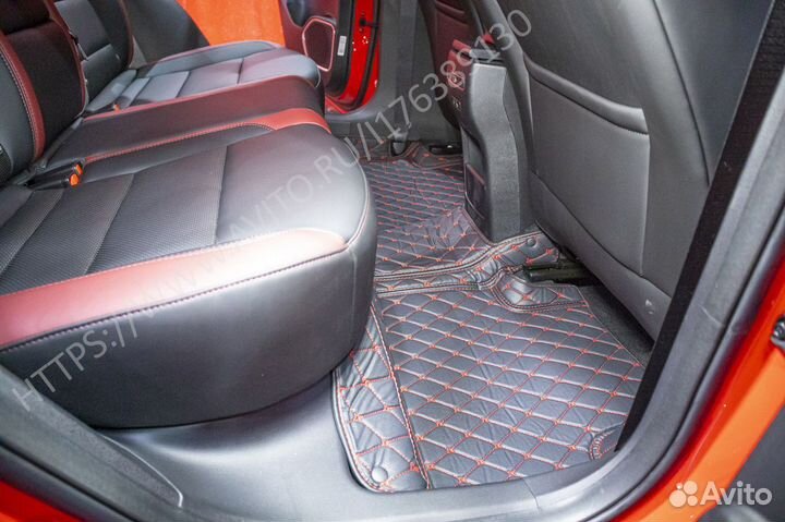 Ковры из экокожи в салон с прострочкой