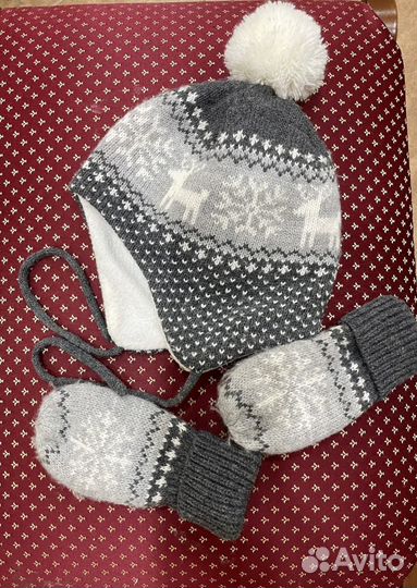 Шапка и варежки h&m