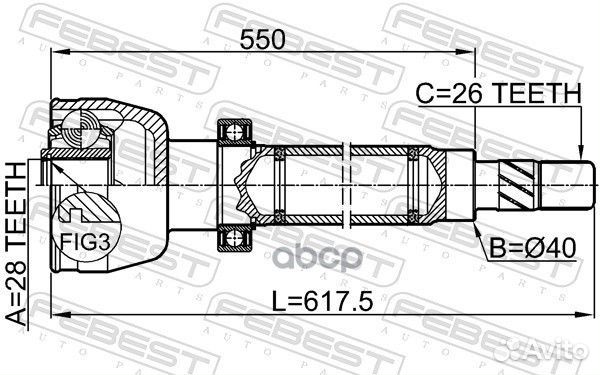 ШРУС внутренний правый 28x40x26 2111-CA1RH Febest