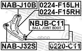 Рычаг передний левый 0224F15LH Febest