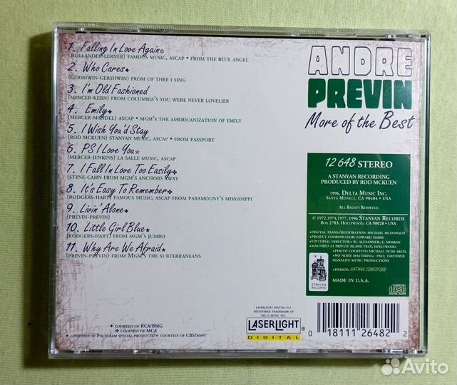 André Previn More Of The Best CD 1996 USA