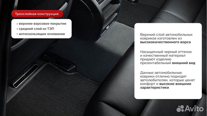 Ворсовые коврики для Hyundai Santa Fe II 2006-2010