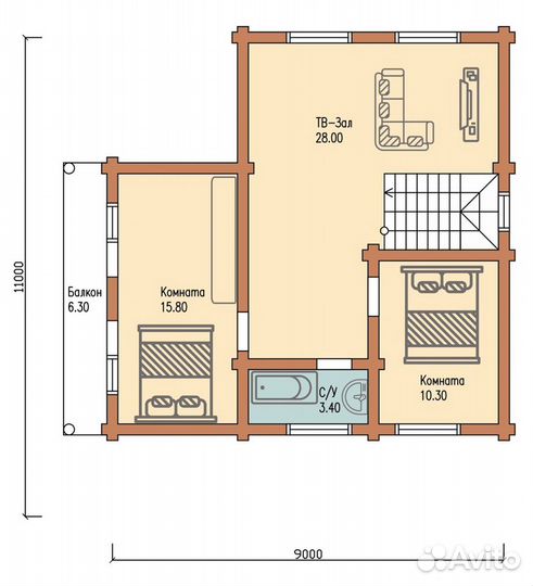 Дом из клееного бруса / Сруб дома / Домокомплект