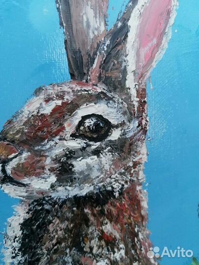 Картина маслом на холсте кролик