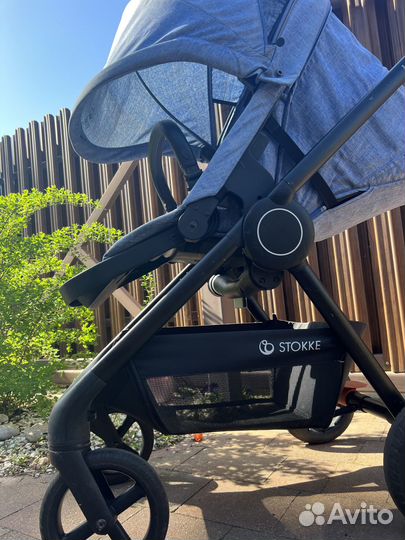 Прогулочная коляска бу stokke beat синяя