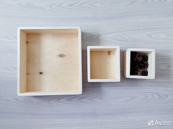 Деревянные ящики для декора, подарков 3 шт