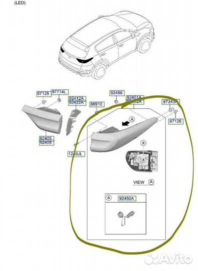 Фонарь задний левый Kia Sportage QL G4nalh714830