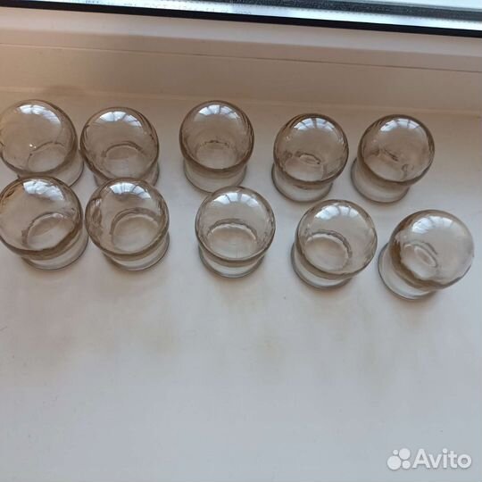 Медицинские массажные стеклянные банки. Комплект