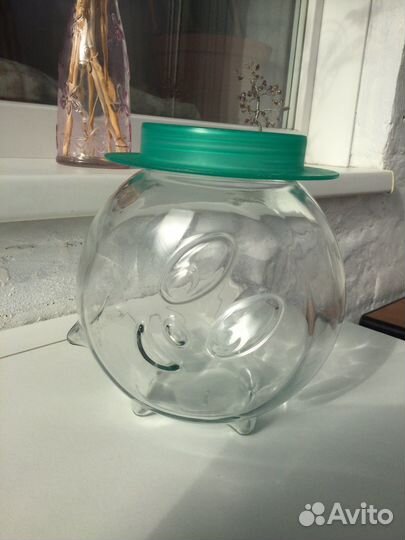 Банка стекло голова с мордочкой Италия аинтаж