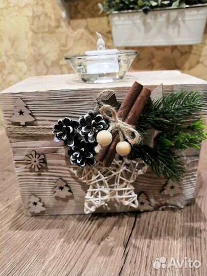 Новогодний подсвечник декор