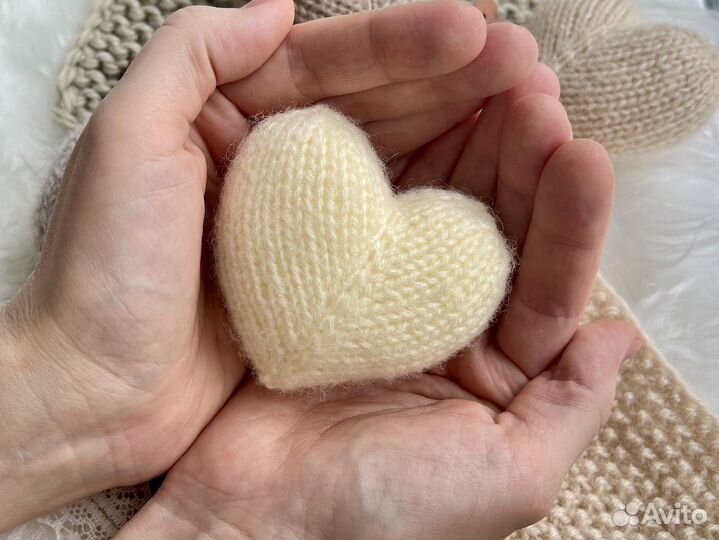 Вязаное сердце спицами мк