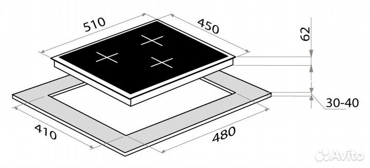 Индукционная варочная панель maunfeld EVI.453-BK