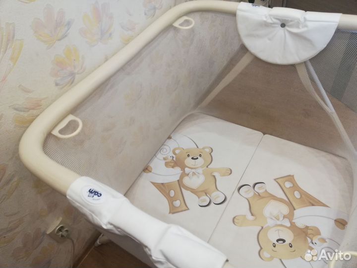 Манеж CAM America бежевый с медвежонком