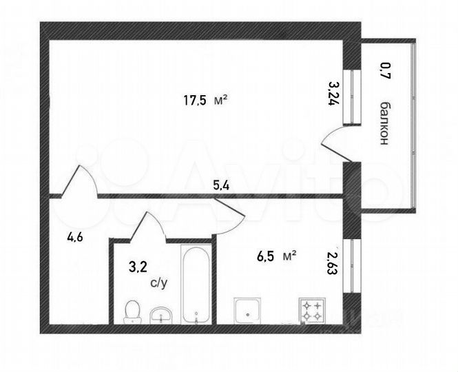 1-к. квартира, 33 м², 3/5 эт.