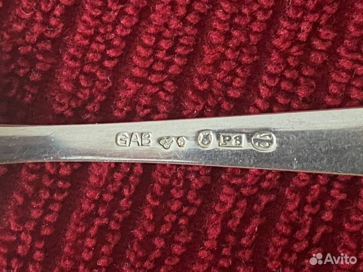 Набор из 6 ти кофейных серебряных ложечек 830 проб