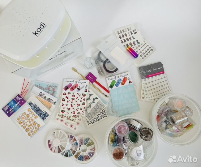 Набор для дизайна ногтей + уф лампа