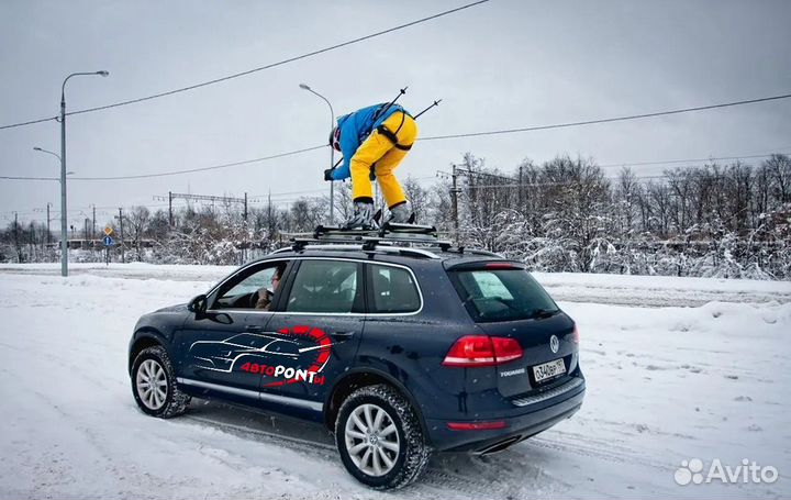 Багажник для Лыж и Сноубордов Черный с замком