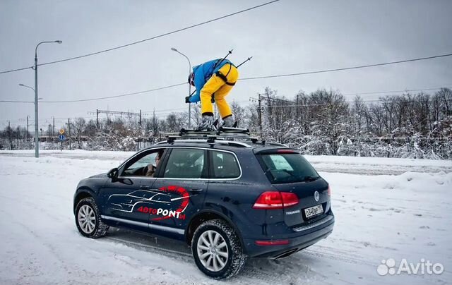 Багажник для Лыж и Сноубордов Черный с замком