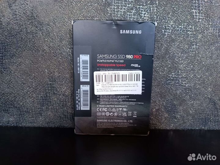 Новый SSD Samsung 980 PRO 1TB NVMe M.2