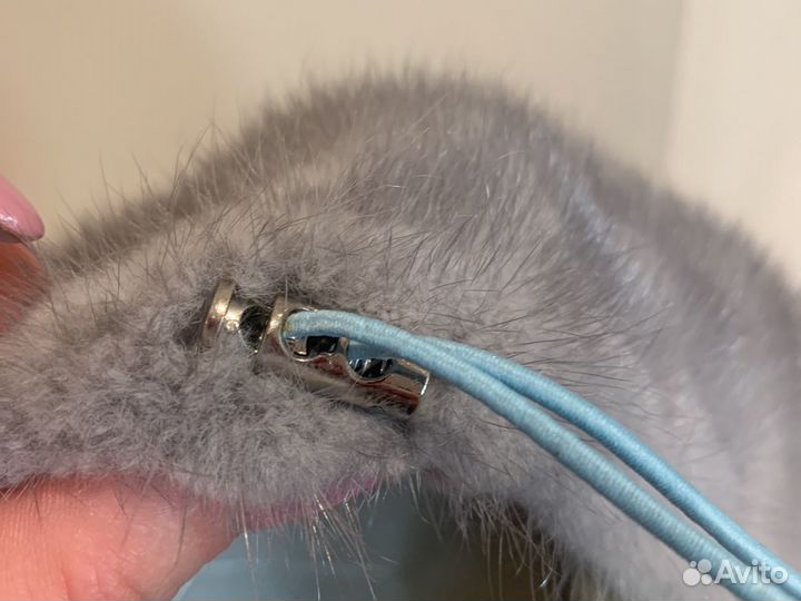 Шапка кепка из голубой норки