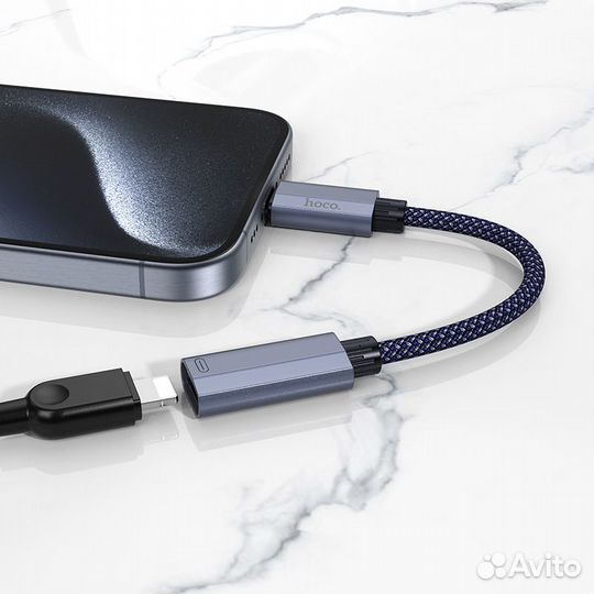 Адаптер переходник с Type-C USB на Lightning Hoco