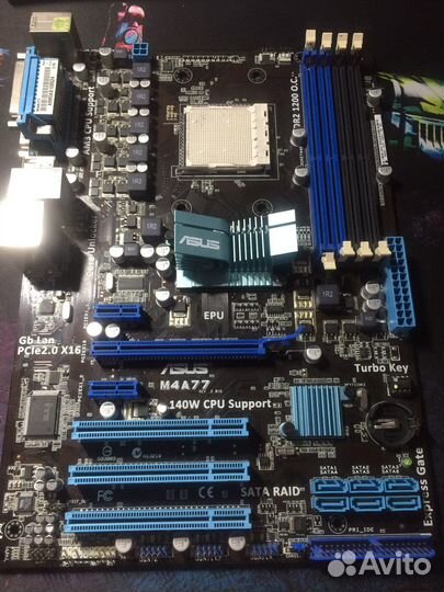 Материнская плата asus M4A77(на зап части)