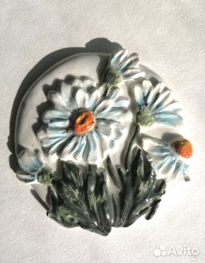 Обьемные панно с цветами. Авторская керамика